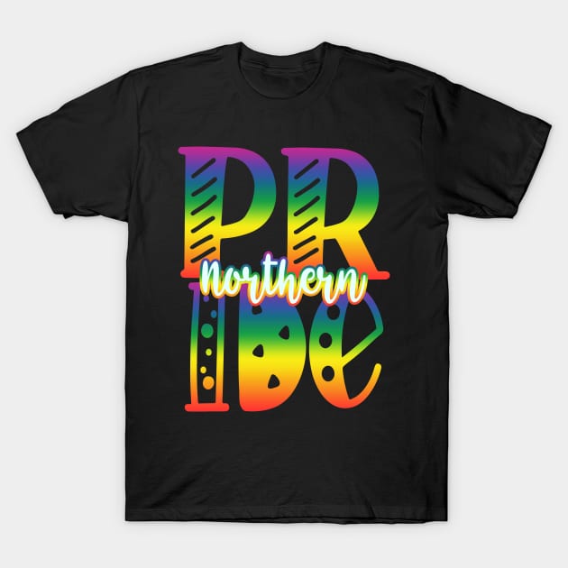 Northern Gay Pride in Art Block Letters T-Shirt by tropicalteesshop